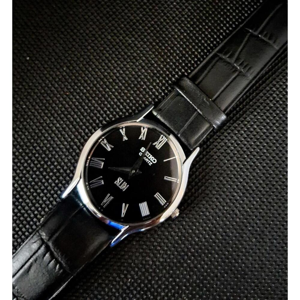 Seiko Super Slim Men's Vintage Leather Wrist Watch RARE - Picture 6 of 8